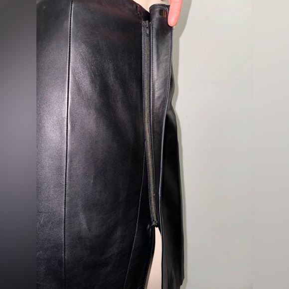 Antonio Melani Black Leather Pencil Skirt M - Picture 3 of 14